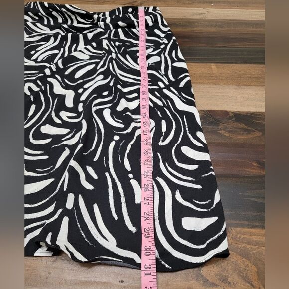 Nine West Side Ruched Midi Skirt Zebra Print Side Zipper Pencil Unlined Size XL - Picture 7 of 7